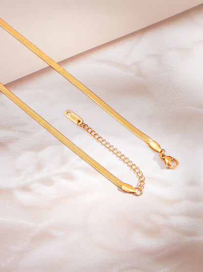 Demi Fine 18K Gold Plated Stainless steel Emerald Oval Snake Chain Necklace