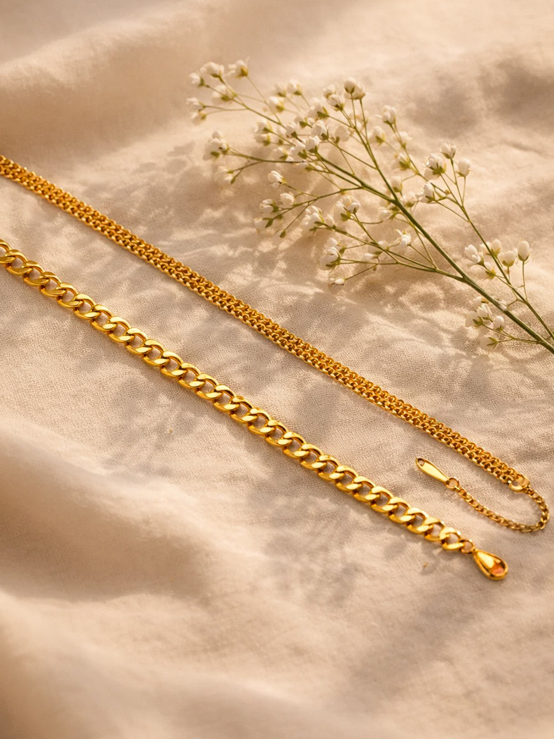 Demi Fine 18K Gold Plated Stainless steel Chunky Curb Chain Emerald Necklace