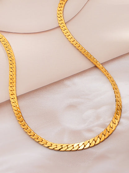 Demi Fine 18K Gold Plated Stainless steel Wide Curb Chain Necklace
