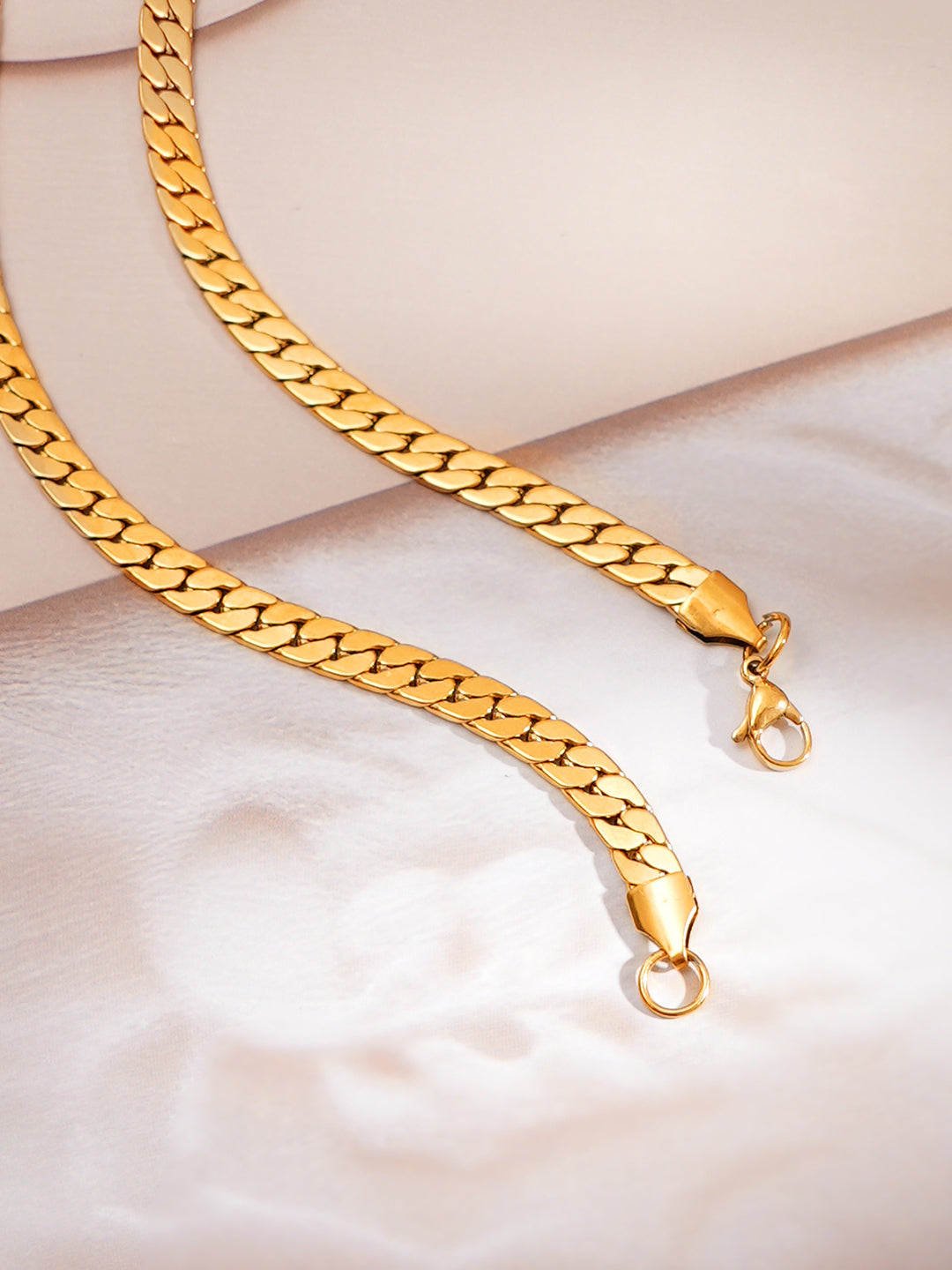 Demi Fine 18K Gold Plated Stainless steel Wide Curb Chain Necklace