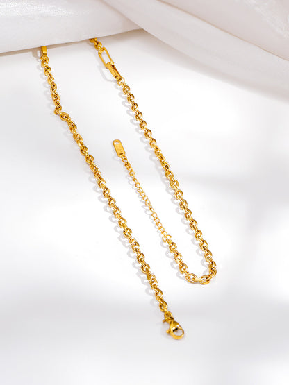 Demi Fine 18K Gold Plated Stainless steel Curb Chain Heart Pendant Necklace