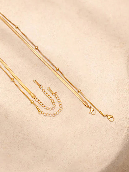 Demi Fine 18K Gold Plated Stainless steel Layered Snake Chain Necklace