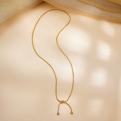 Demi Fine 18K Gold Plated Stainless steel Knot Style Drop Chain Necklace