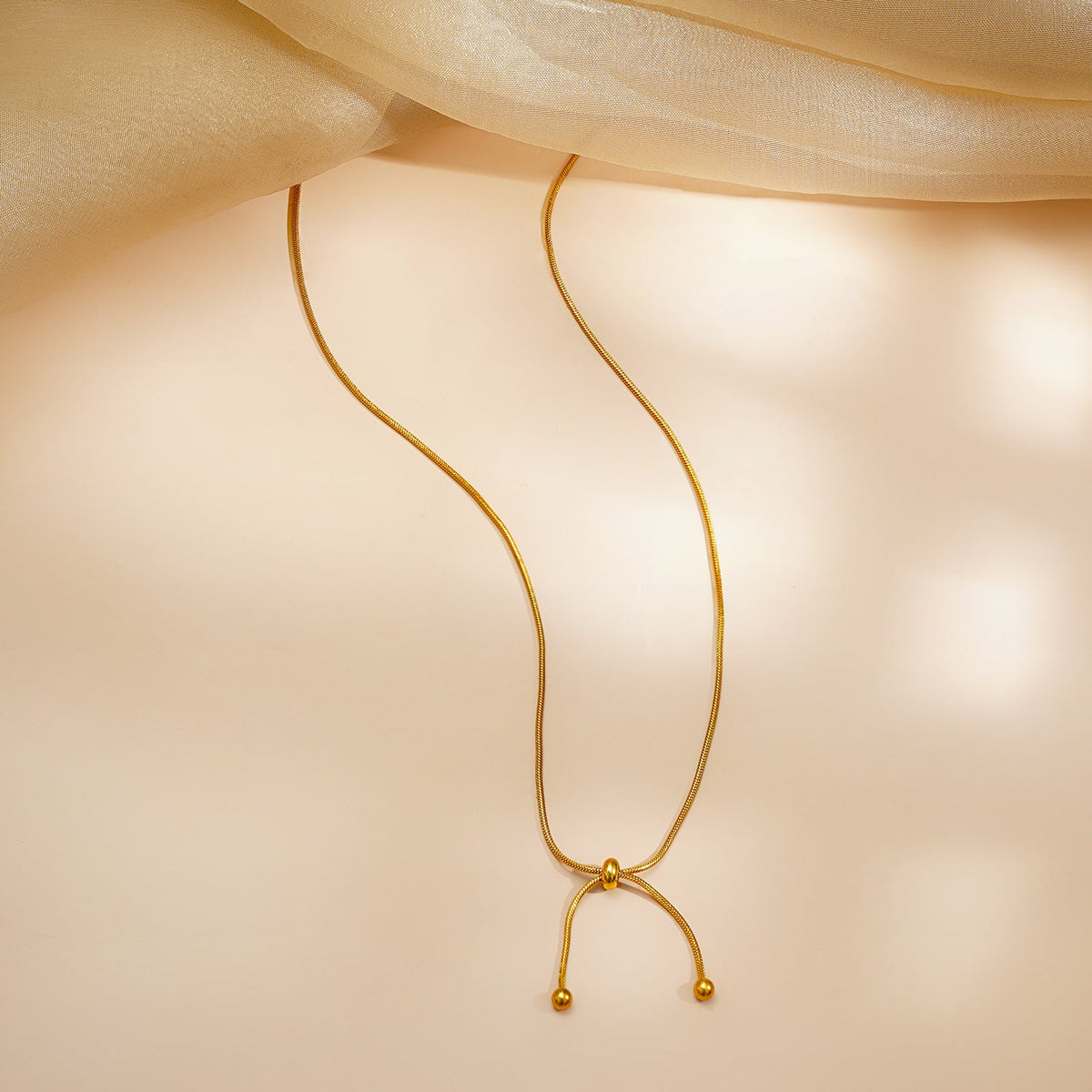 Demi Fine 18K Gold Plated Stainless steel Knot Style Drop Chain Necklace