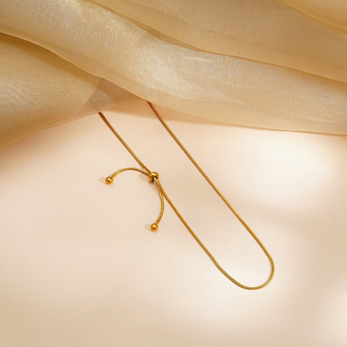 Demi Fine 18K Gold Plated Stainless steel Knot Style Drop Chain Necklace