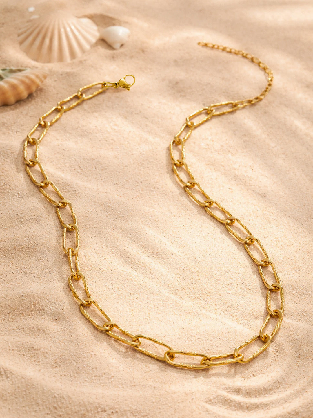 Demi Fine 18K Gold Plated Stainless steel Chunky Paperclip Chain Necklace