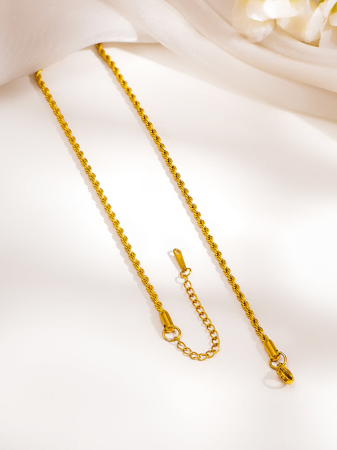 Demi Fine 18K Gold Plated Stainless steel Rope Chain Necklace