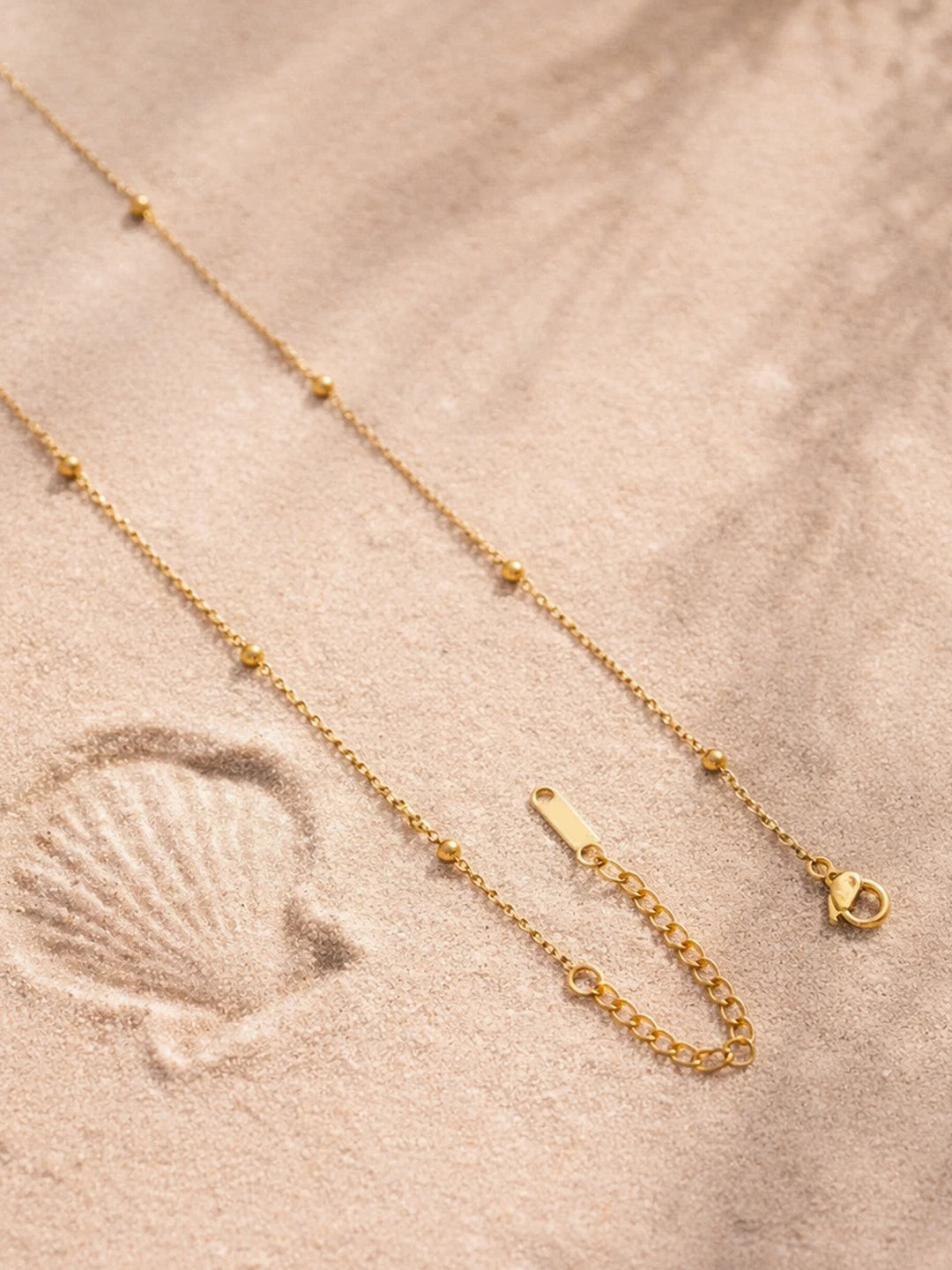 Demi Fine 18K Gold Plated Stainless steel Mini Pearl Flora Charm Chain Necklace