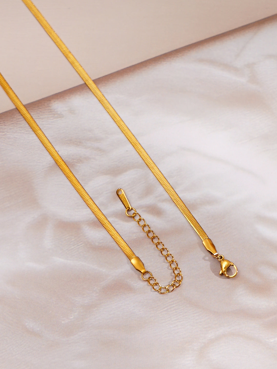 Demi Fine 18K Gold Plated Stainless steel Snake Chain Lariat Drop Necklace