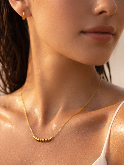 Demi Fine 18K Gold Plated Stainless steel Disc Charm Chain Necklace