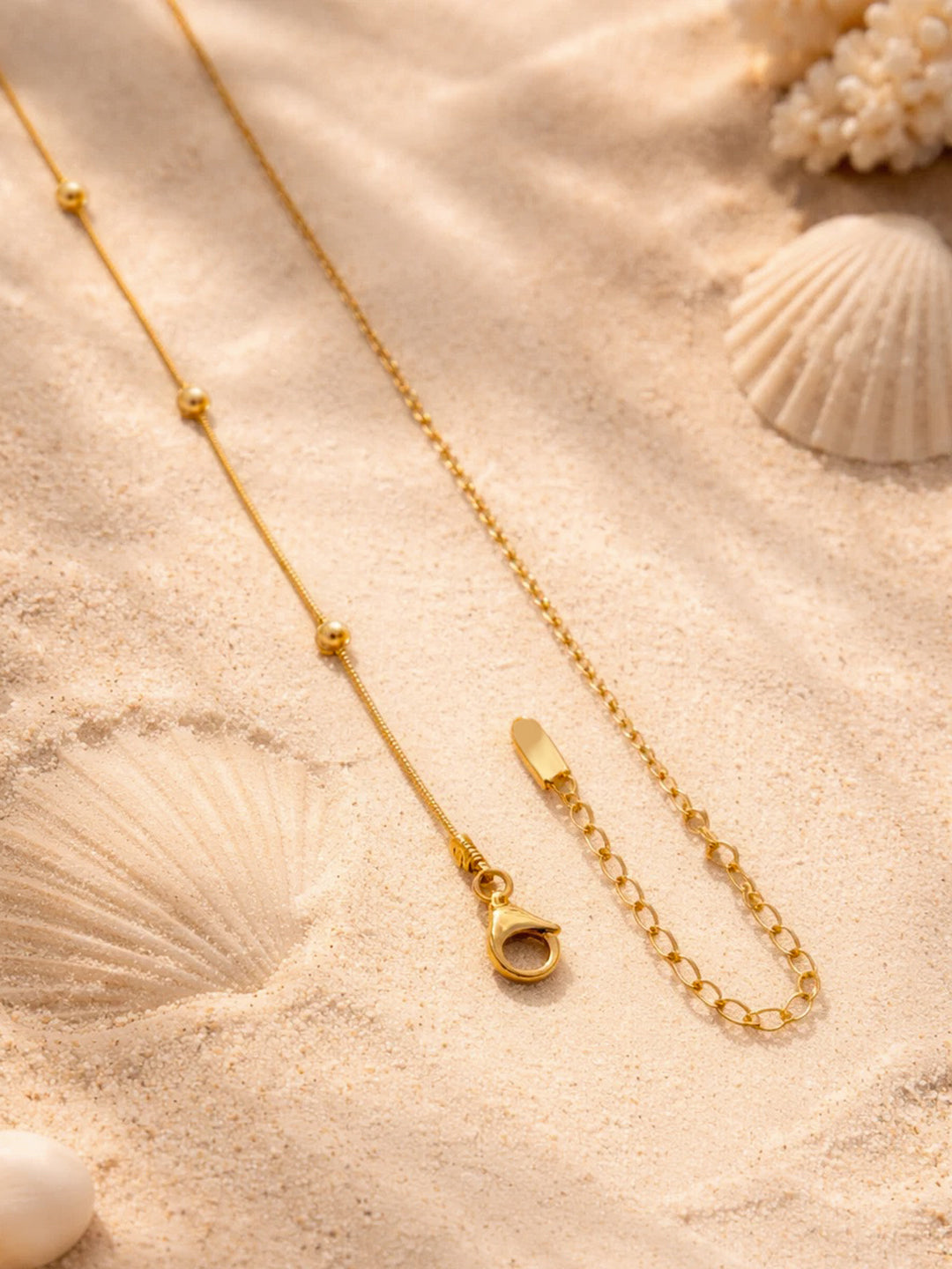 Demi Fine 18K Gold Plated Stainless steel Minimal Ball Pendant Bead Necklace