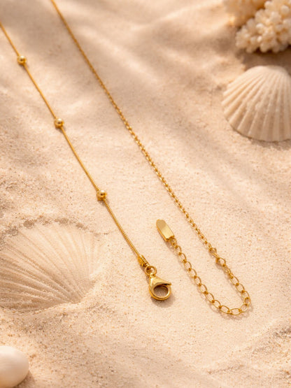 Demi Fine 18K Gold Plated Stainless steel Minimal Ball Pendant Bead Necklace