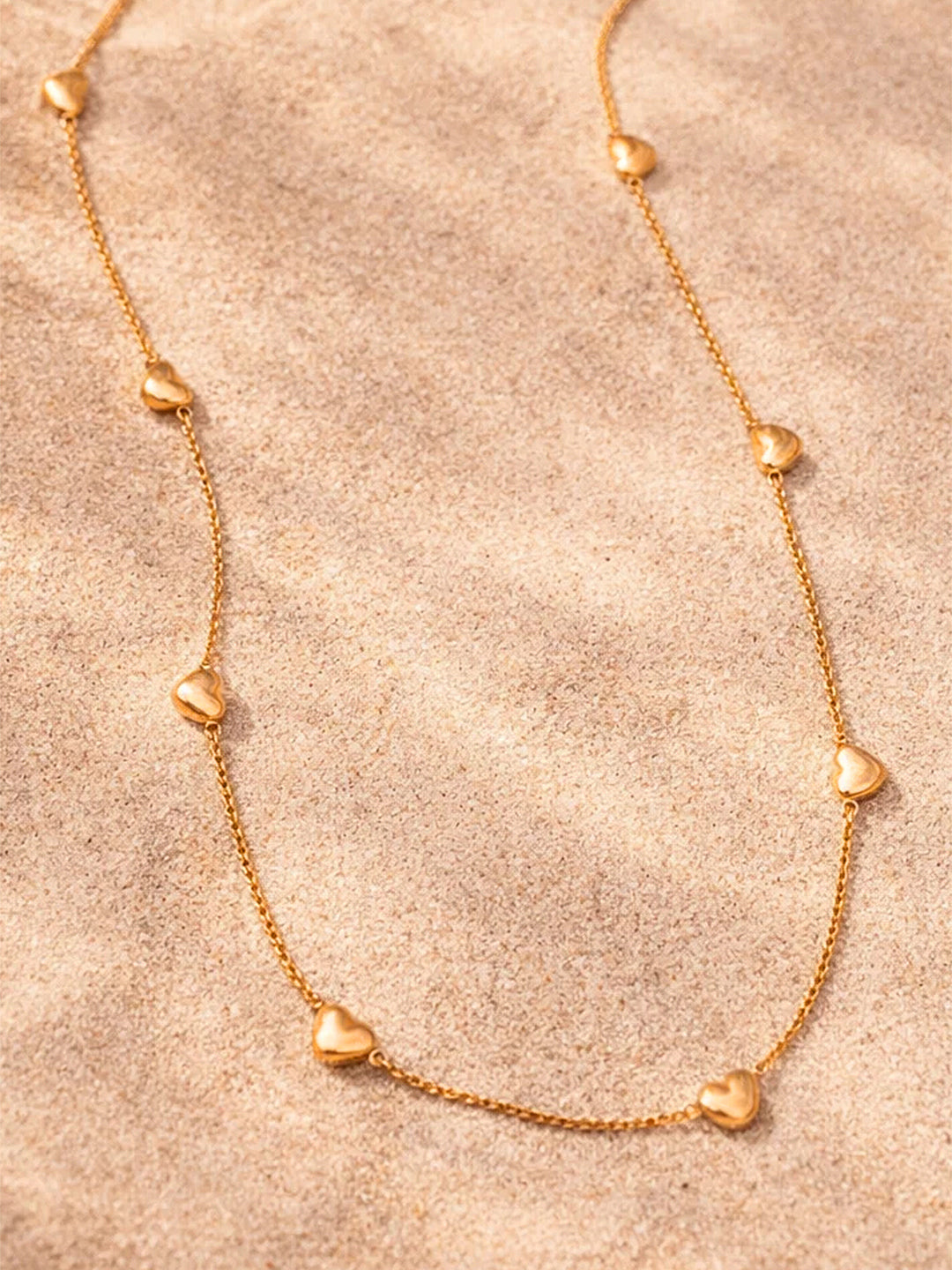 Demi Fine 18K Gold Plated Stainless steel Mini Heart Charm Chain Necklace