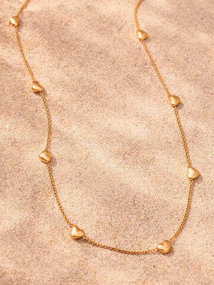 Demi Fine 18K Gold Plated Stainless steel Mini Heart Charm Chain Necklace