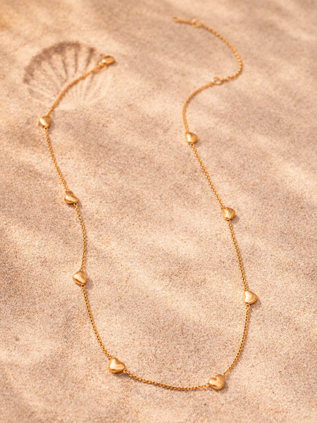 Demi Fine 18K Gold Plated Stainless steel Mini Heart Charm Chain Necklace