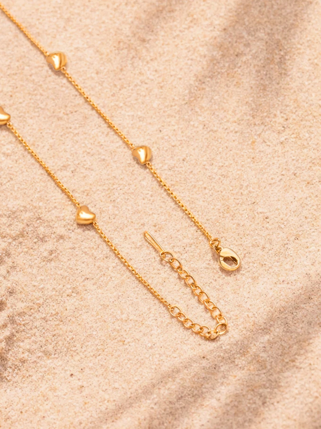 Demi Fine 18K Gold Plated Stainless steel Mini Heart Charm Chain Necklace