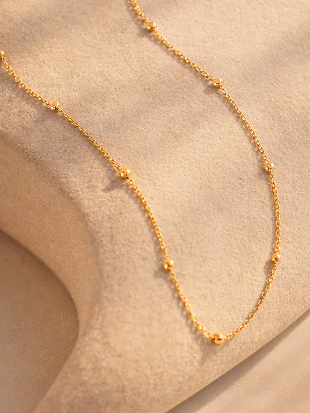 Demi Fine 18K Gold Plated Stainless steel Ball Beaded Chain Necklace