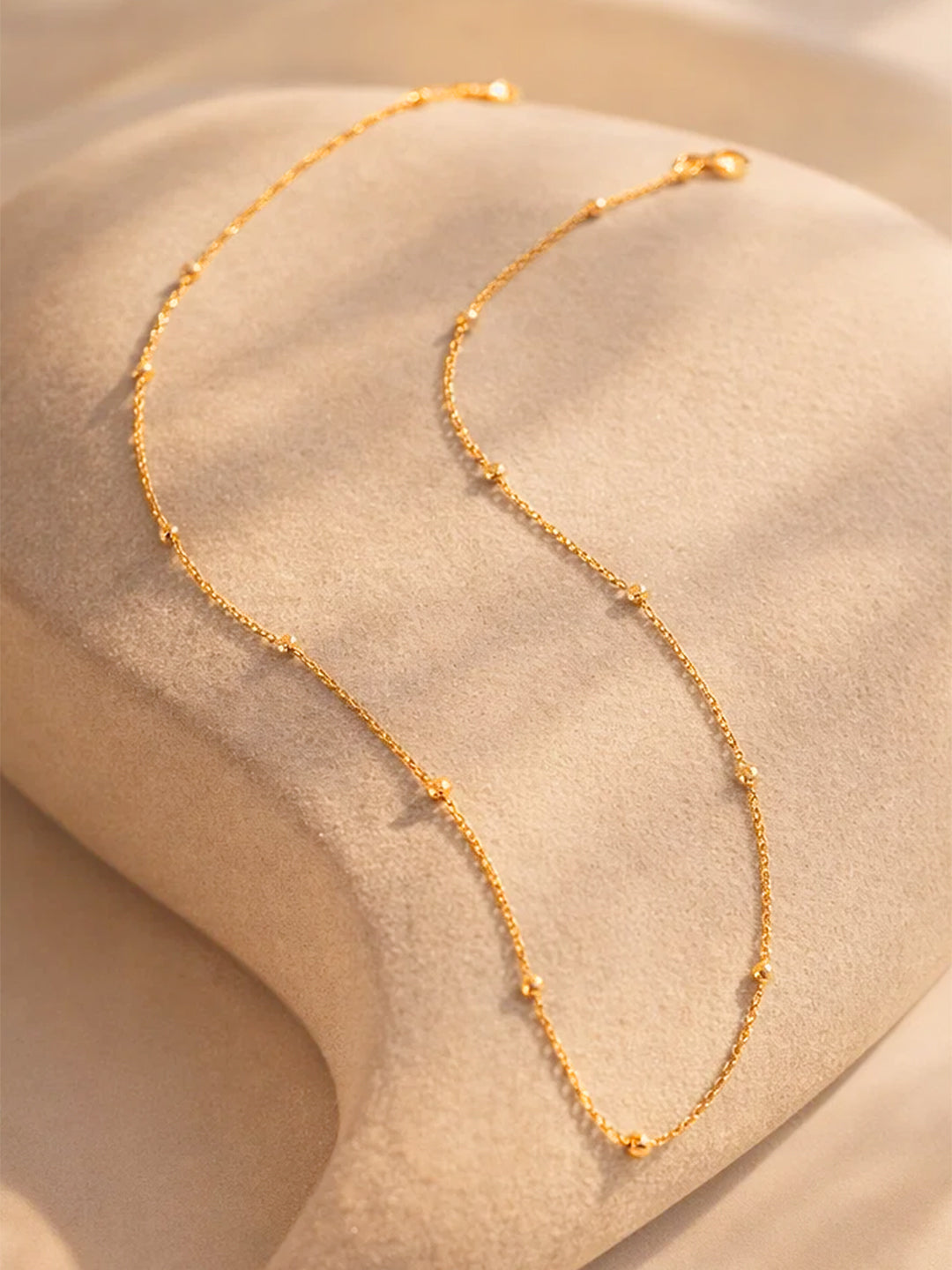 Demi Fine 18K Gold Plated Stainless steel Ball Beaded Chain Necklace