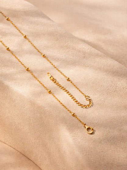 Demi Fine 18K Gold Plated Stainless steel Ball Beaded Chain Necklace