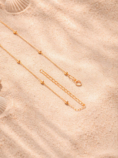 Demi Fine 18K Gold Plated Stainless steel Ball Bead Chain Lariat Drop Necklace