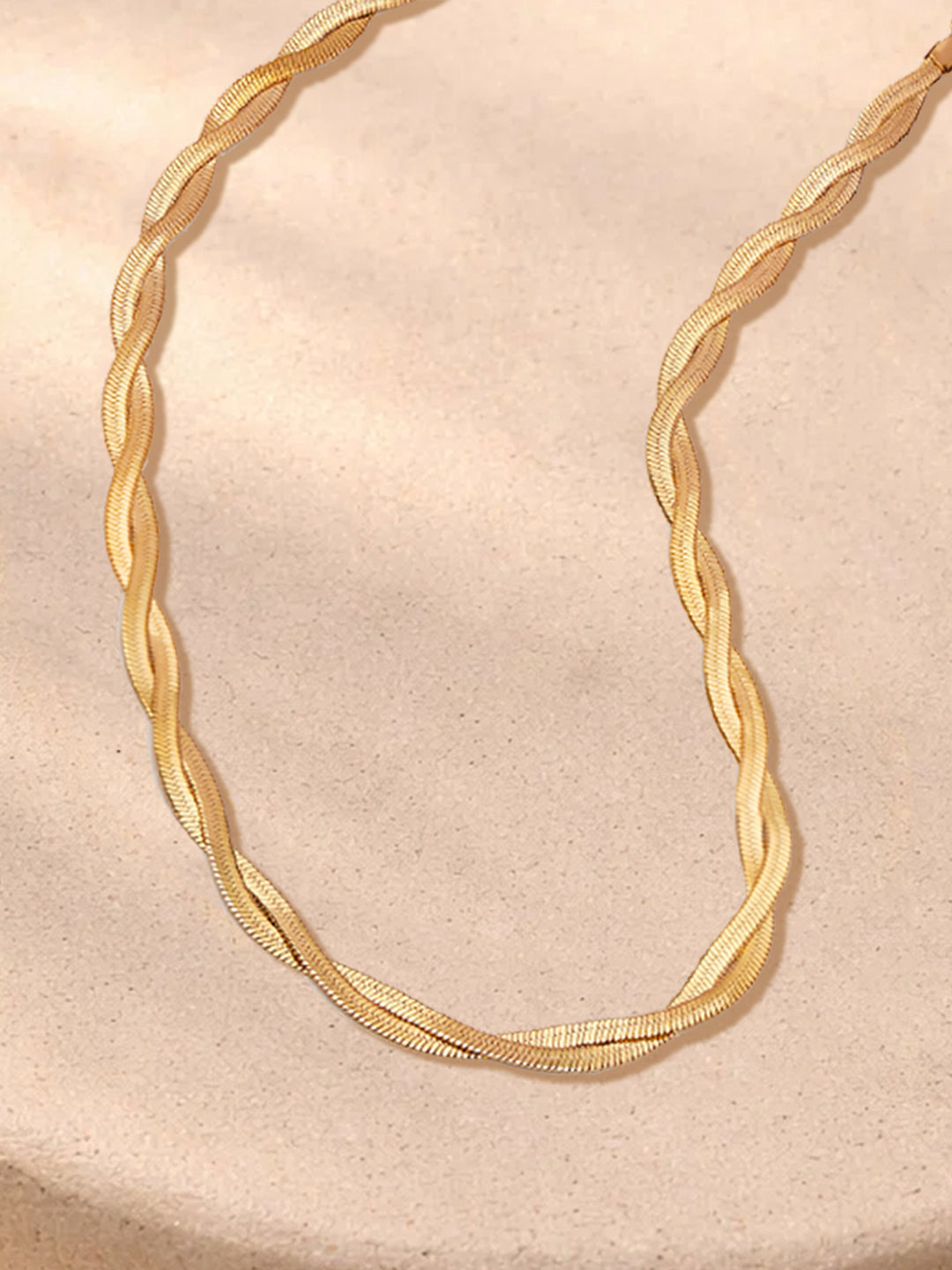 Demi Fine 18K Gold Plated Stainless steel Twisted Snake Chain Necklace
