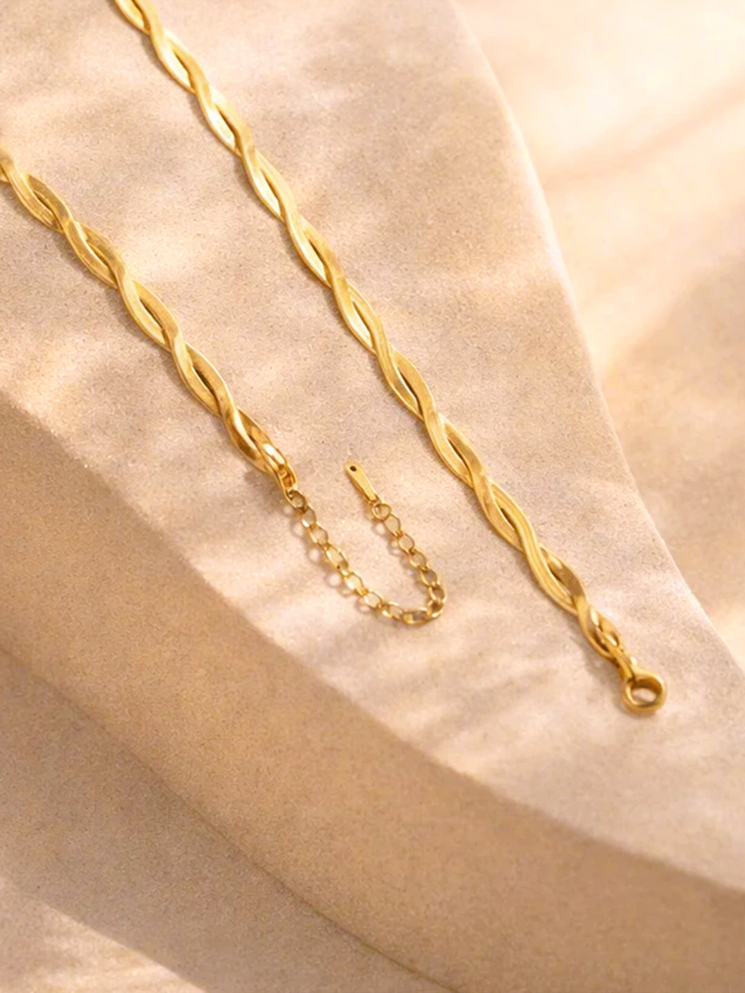 Demi Fine 18K Gold Plated Stainless steel Twisted Snake Chain Necklace