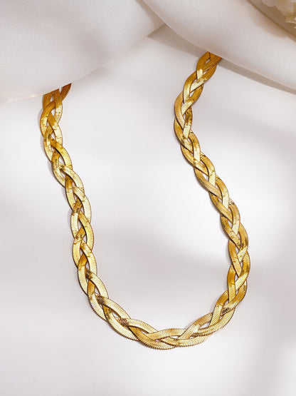 Demi Fine 18K Gold Plated Stainless steel Twisted Snake Chain Necklace