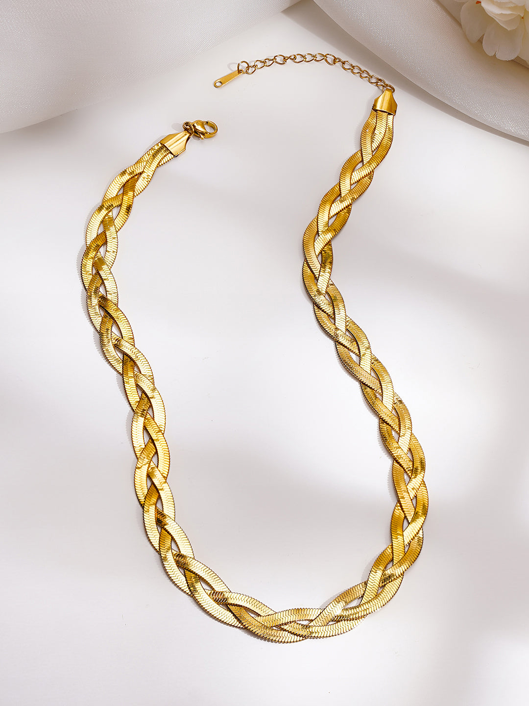 Demi Fine 18K Gold Plated Stainless steel Twisted Snake Chain Necklace