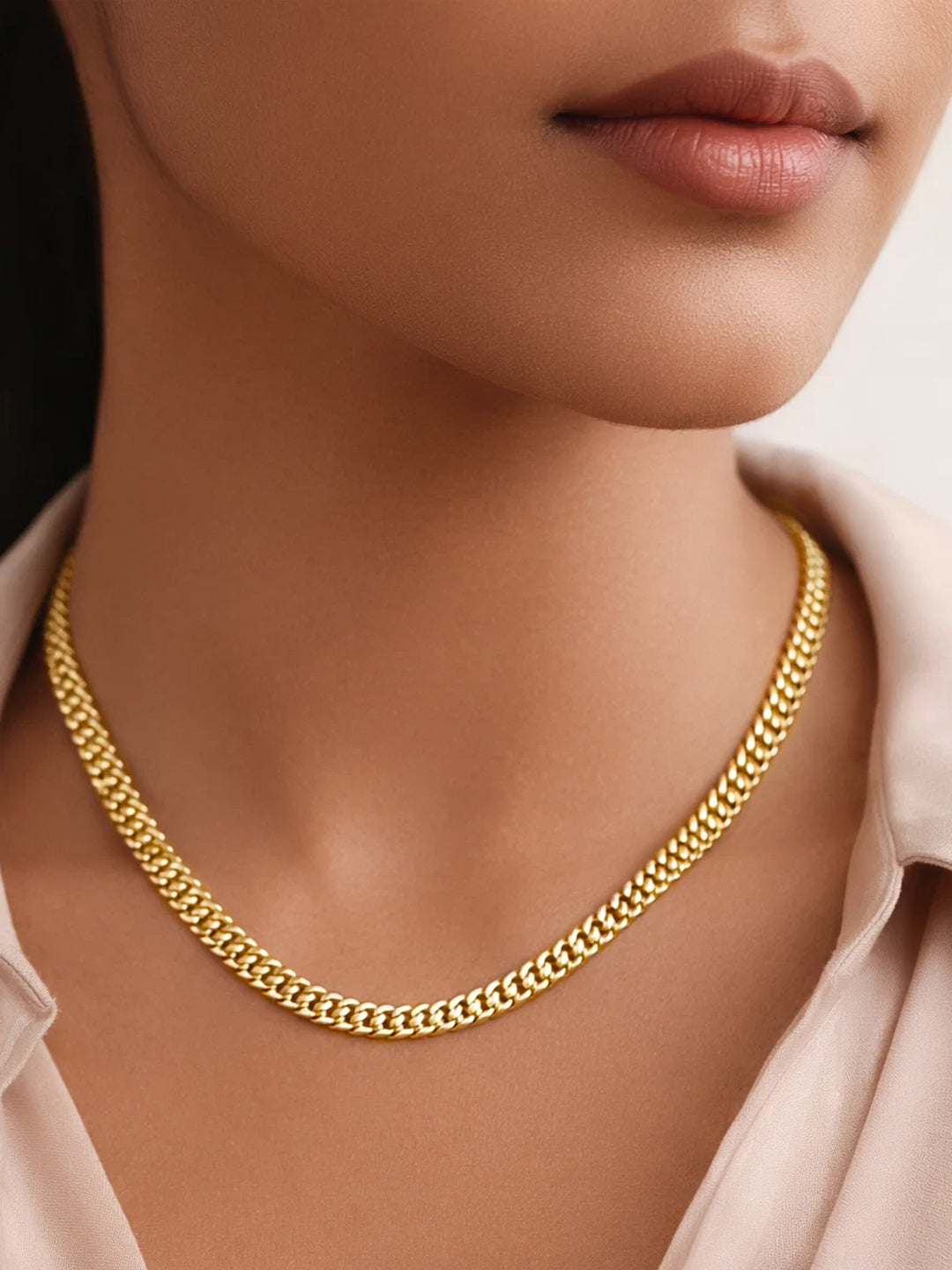 Demi Fine 18K Gold Plated Stainless steel Patterned Chain Necklace