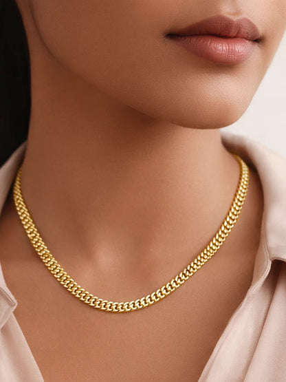 Demi Fine 18K Gold Plated Stainless steel Patterned Chain Necklace