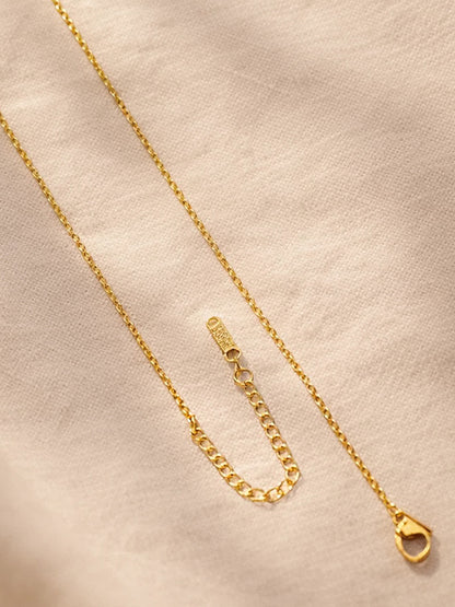 Demi Fine 18K Gold Plated Stainless steel Chain Round Crystal Pendant Necklace