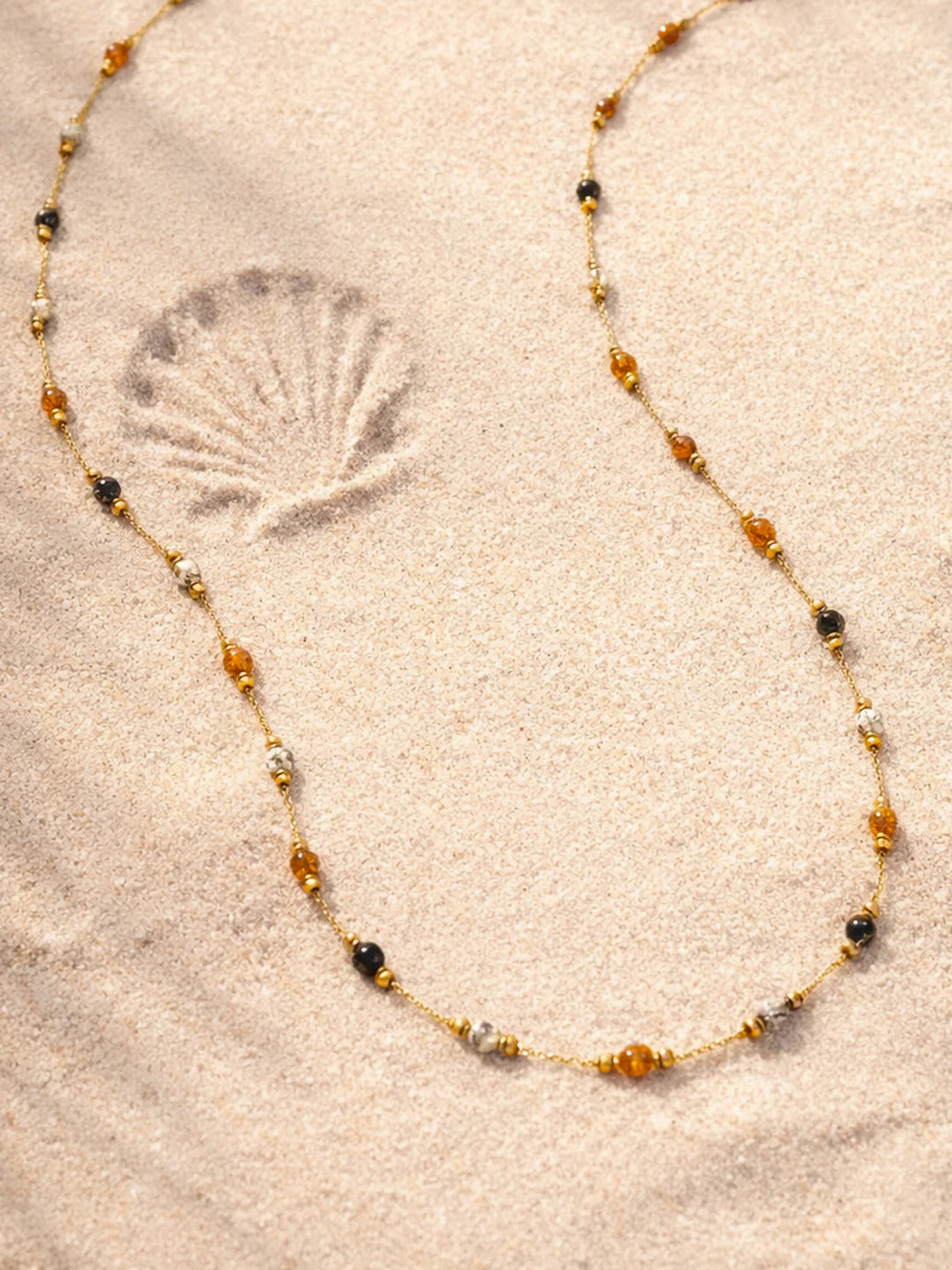 Demi Fine 18K Gold Plated Stainless steel Multicolor Beaded Chain Necklace