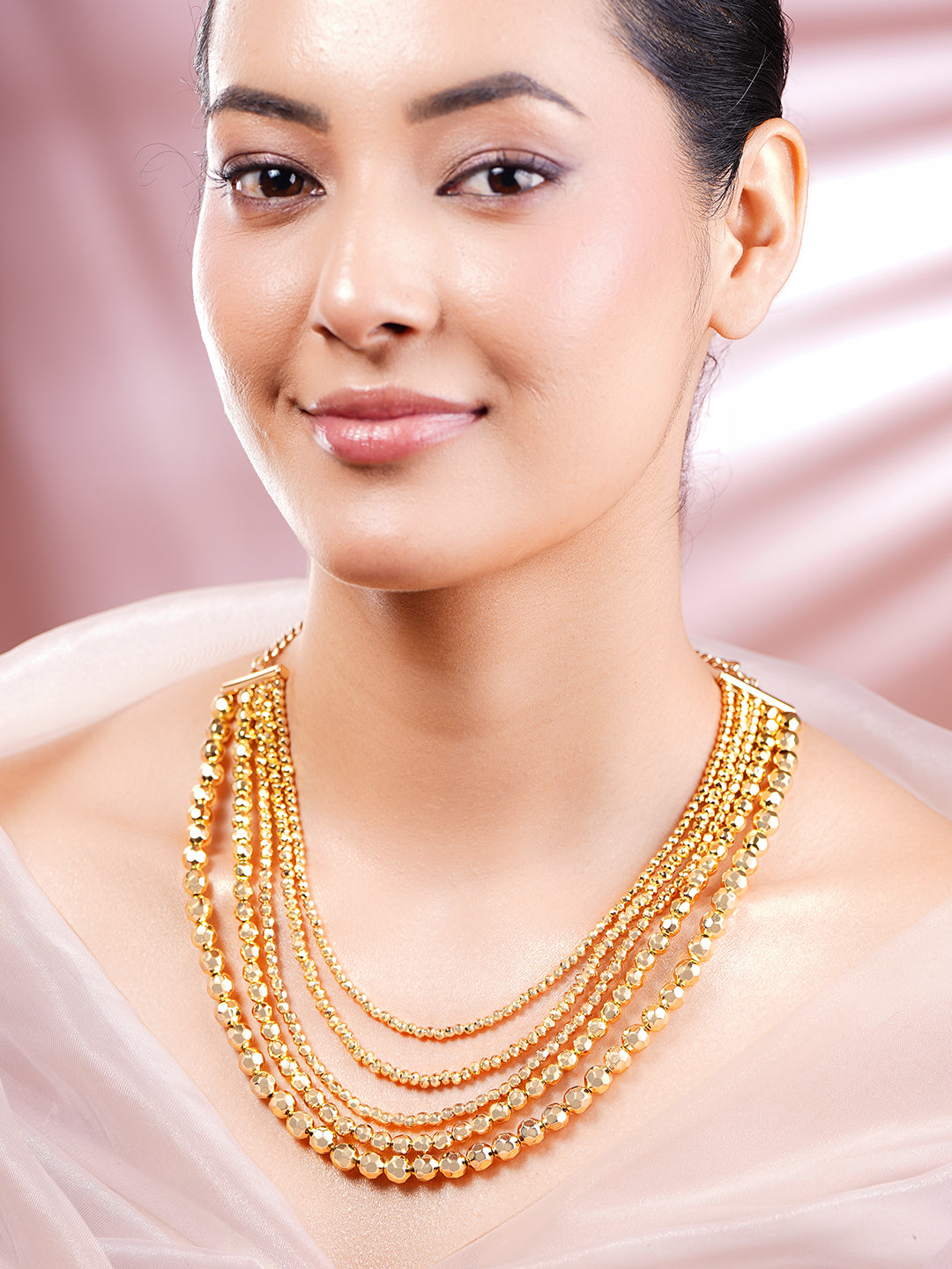 Gold Plated Multi Layered Necklace