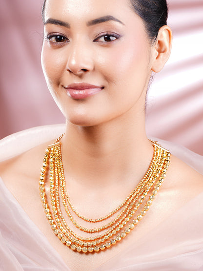 Gold Plated Multi Layered Necklace