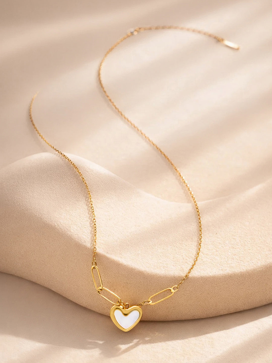 Demi Fine 18K Gold Plated Stainless steel Heart Pendant Chunky Chain Necklace