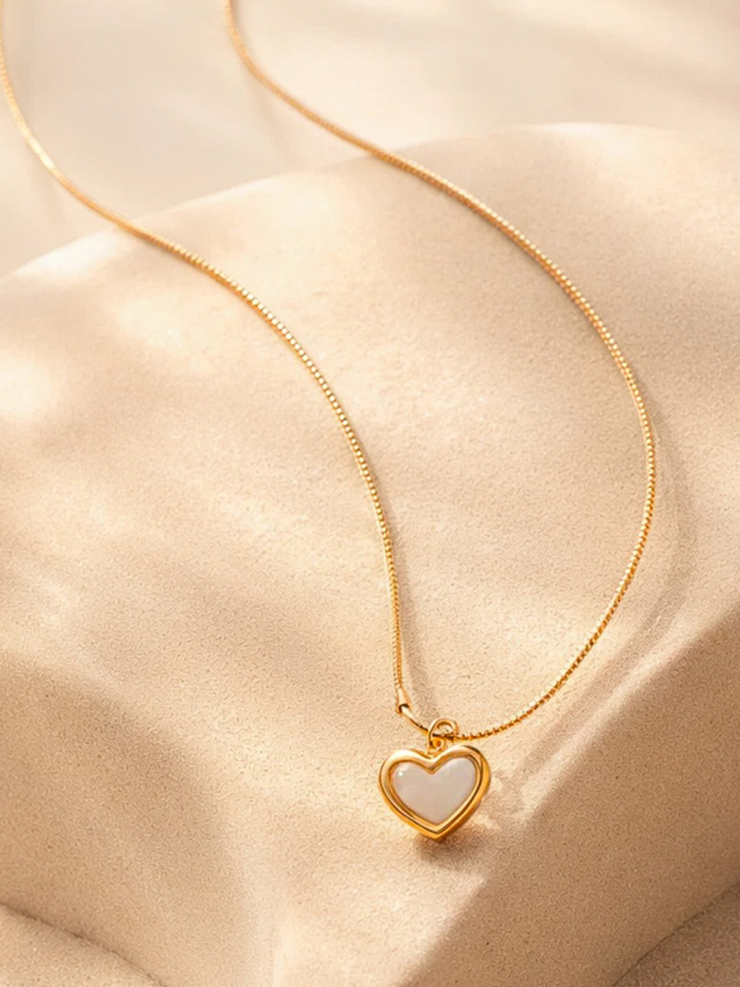 Demi Fine 18K Gold Plated Stainless steel Heart Charm Pendant Chain Necklace