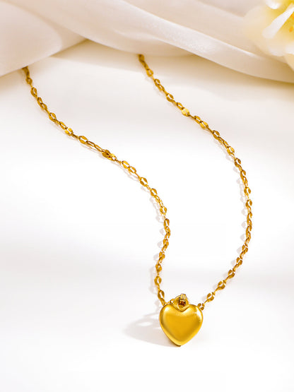 Demi Fine 18K Gold Plated Stainless steel Twisted Chain Heart Pendant Necklace