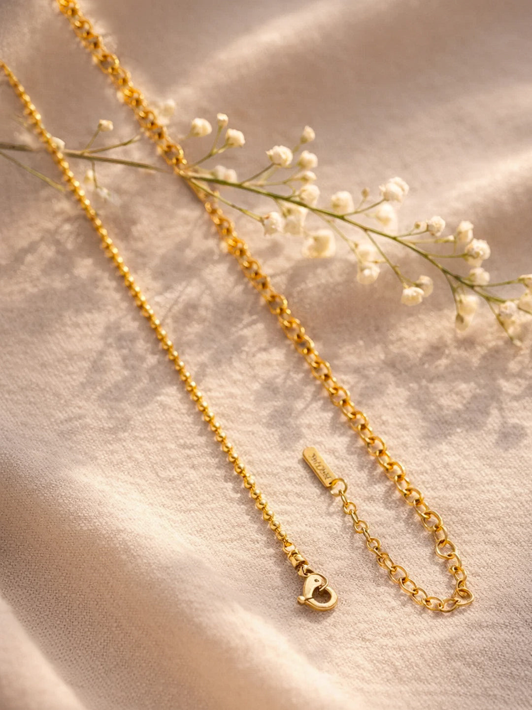 Demi Fine 18K Gold Plated Stainless steel Dual Chain Link Loop Chain Necklace