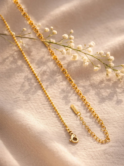 Demi Fine 18K Gold Plated Stainless steel Dual Chain Link Loop Chain Necklace