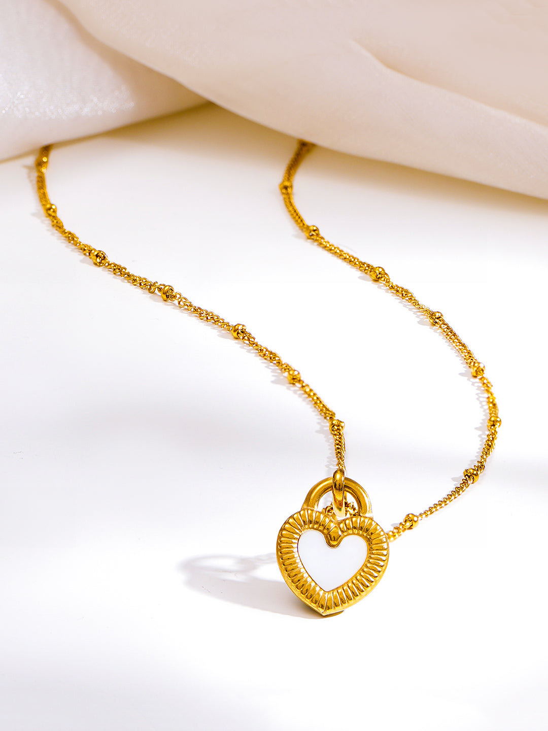Demi Fine 18K Gold Plated Stainless steel Reversible Heart Pendant Necklace