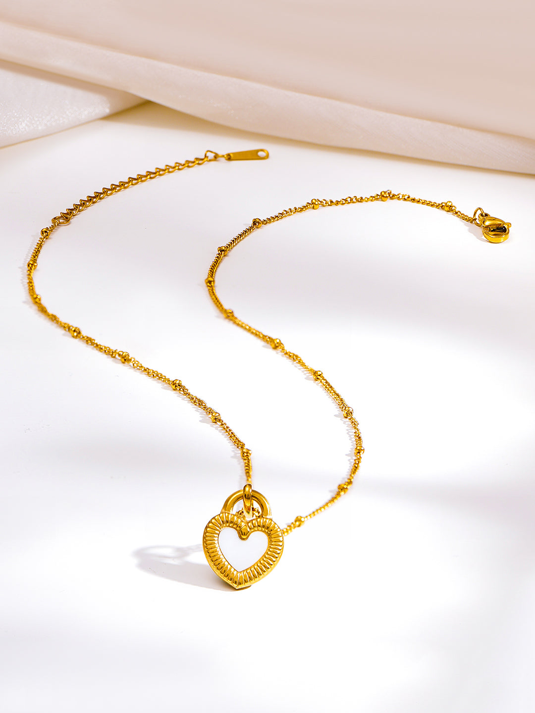 Demi Fine 18K Gold Plated Stainless steel Reversible Heart Pendant Necklace