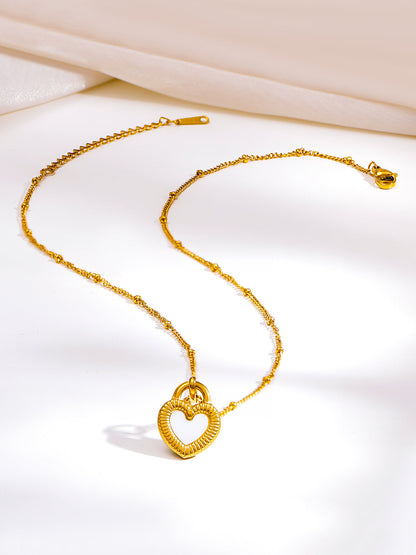 Demi Fine 18K Gold Plated Stainless steel Reversible Heart Pendant Necklace