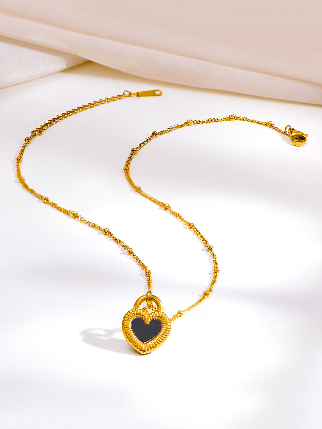 Demi Fine 18K Gold Plated Stainless steel Reversible Heart Pendant Necklace