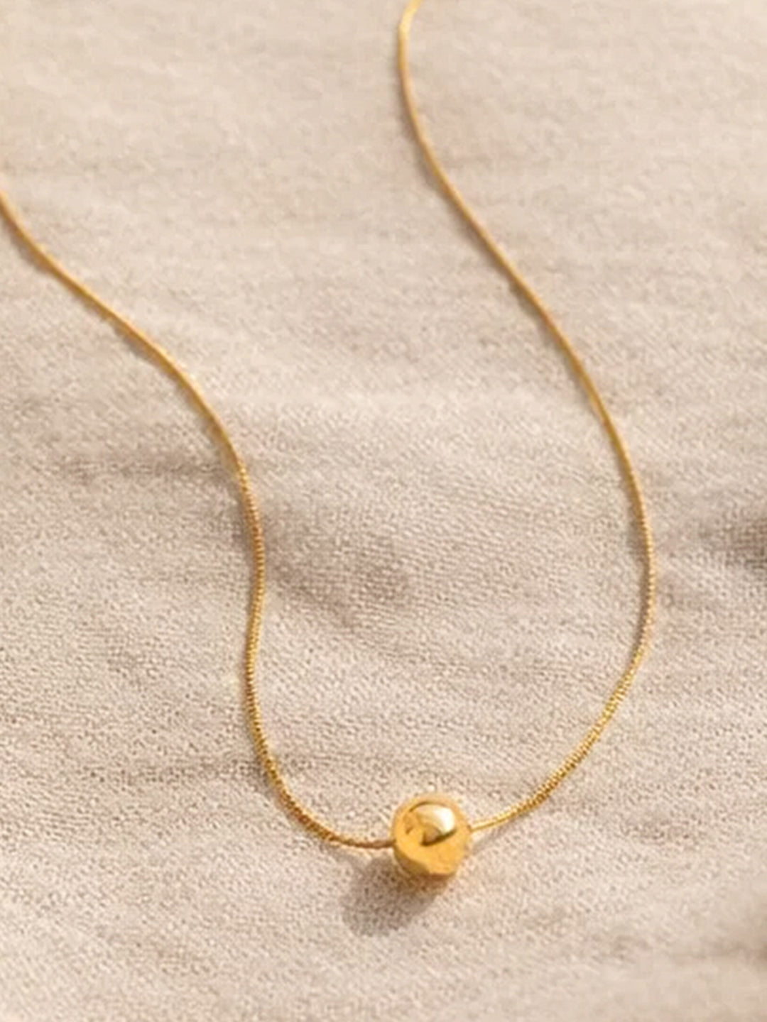 Demi Fine 18K Gold Plated Stainless steel Minimal Ball Pendant Chain Necklace