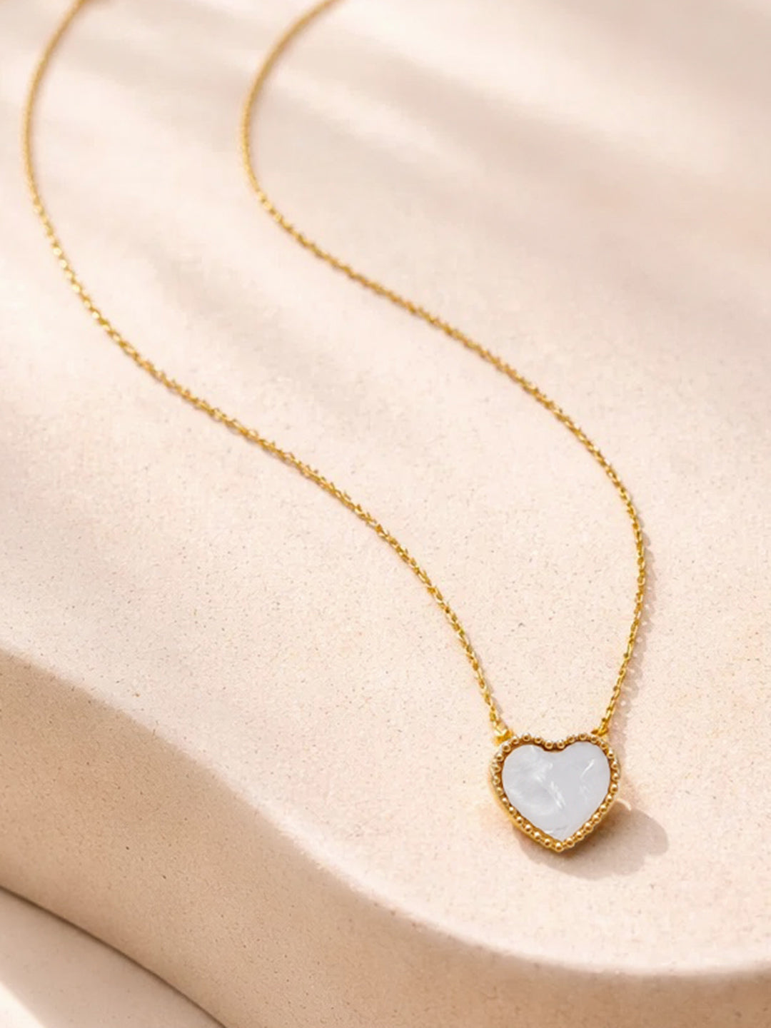 Demi Fine 18K Gold Plated Stainless steel Heart Frame Enamel Pendent Necklace