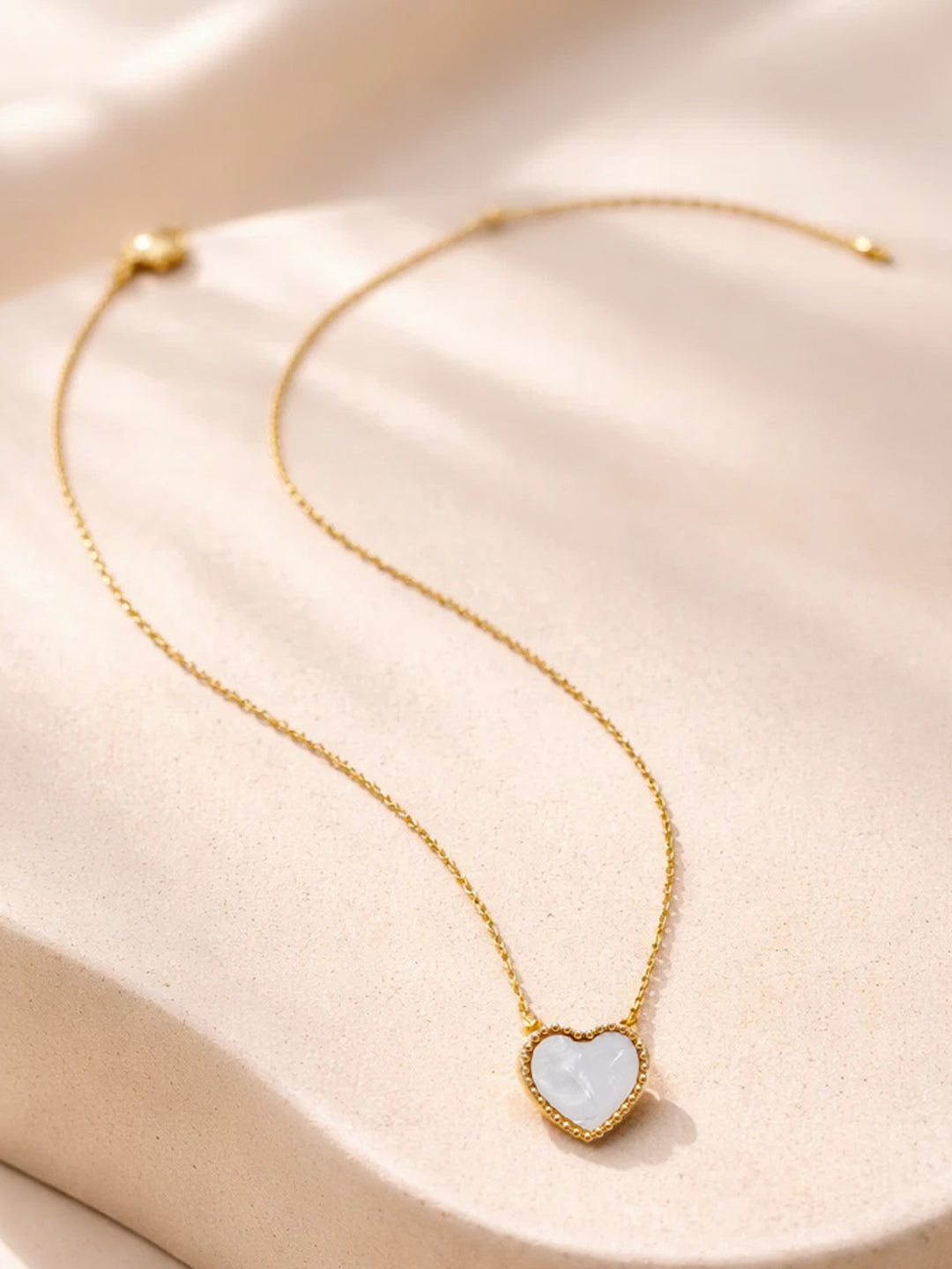 Demi Fine 18K Gold Plated Stainless steel Heart Frame Enamel Pendent Necklace