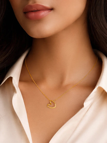 Demi Fine 18K Gold Plated Stainless steel Open Heart Pendant Chain Necklace