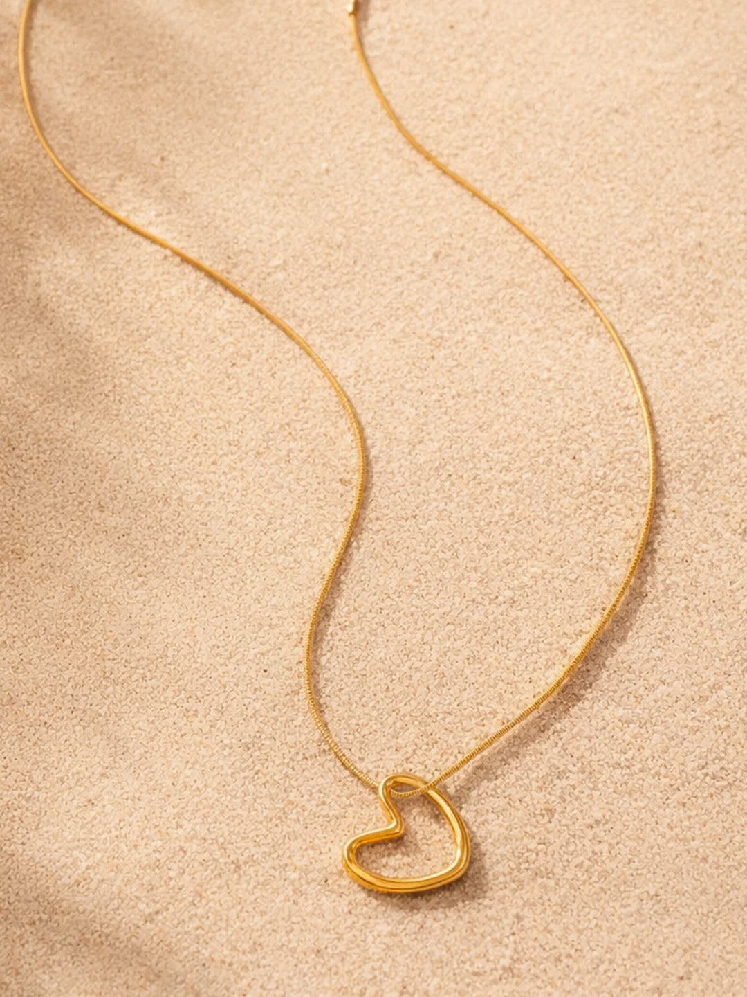 Demi Fine 18K Gold Plated Stainless steel Open Heart Pendant Chain Necklace