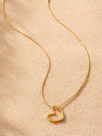 Demi Fine 18K Gold Plated Stainless steel Open Heart Pendant Chain Necklace