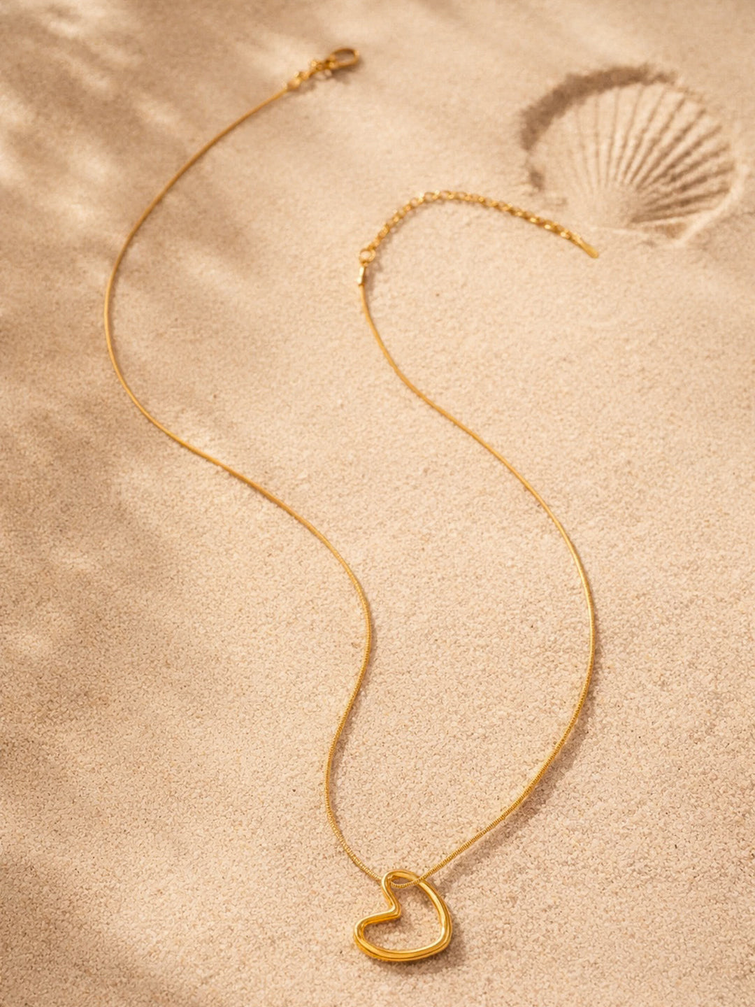 Demi Fine 18K Gold Plated Stainless steel Open Heart Pendant Chain Necklace